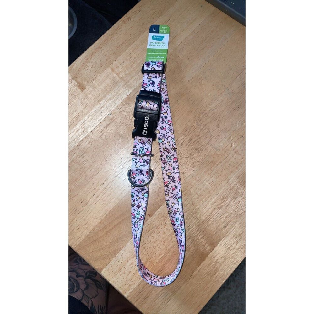 Frisco Cocktail Party Polyester Dog Collar, Large: 18 to 26 in Neck, 1 inch Wide